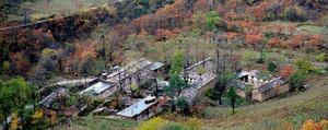Mountain village fall scenery